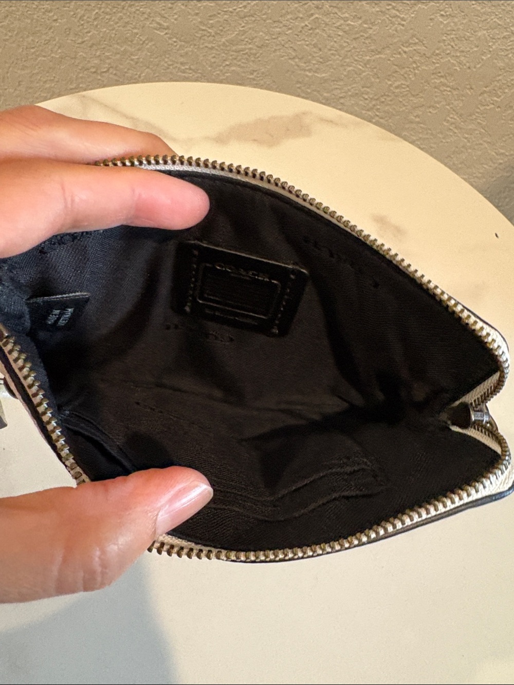 Coach White Leather Wristlet with Mixed Metal Studs - Picture 4 of 14